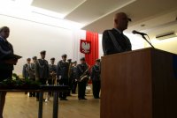Śląski Komendant Wojewódzki Policji podczas przemówienia