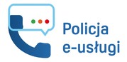 Grafika przedstawiająca słuchawkę telefonu oraz napis o treści Policja e-usługi.