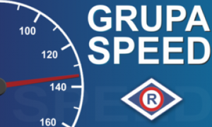 Grafika przedstawiająca prędkościomierz. Po prawej stronie napis o treści Grupa speed.